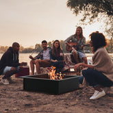 HAOYYE Square Fire Pit Ring Outdoor Heavy Duty Steel Wood Burning Fire Ring for Backyard Patio Camping Bonfire Pit Insert DIY Above Ground Firepit